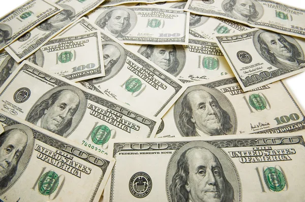 Massor av dollar sedlar utspridda — Stockfoto