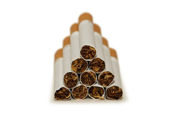 Cigarettes arranged isolated — Stock Photo, Image