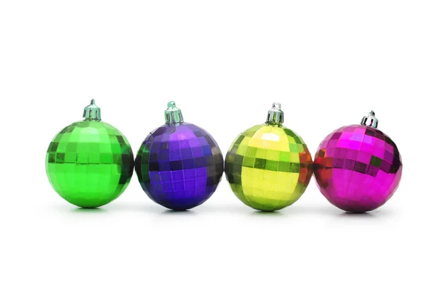 Čtyři vánoční koule, samostatný — Stock fotografie