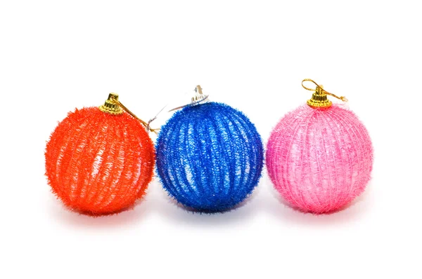 Three christmas balls isolated — Stock Photo, Image