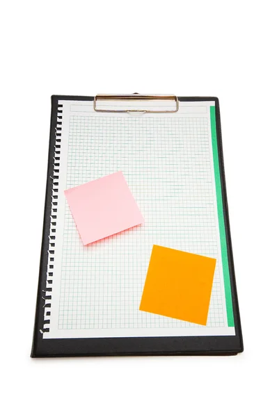 Open binder with post-it notes — Stok fotoğraf