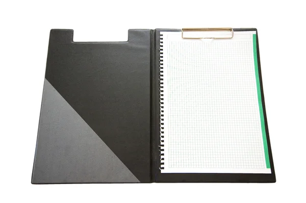 Open binder with blank sheet of paper — Stock Photo, Image