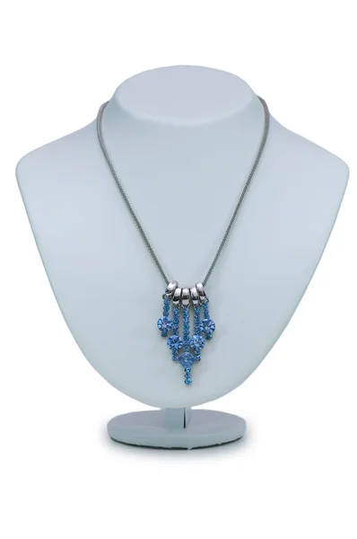 Diamond necklace isolated on the white — Stock Photo, Image