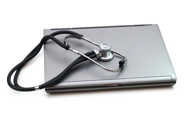 Stethoskop und Laptop — Stockfoto