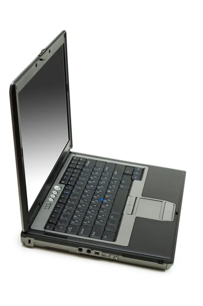 Laptop prata isolado no branco — Fotografia de Stock