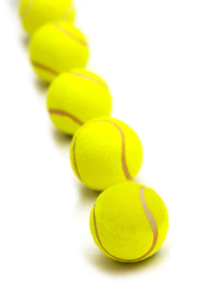 Tenisz labdák, elszigetelt, fehér — Stock Fotó