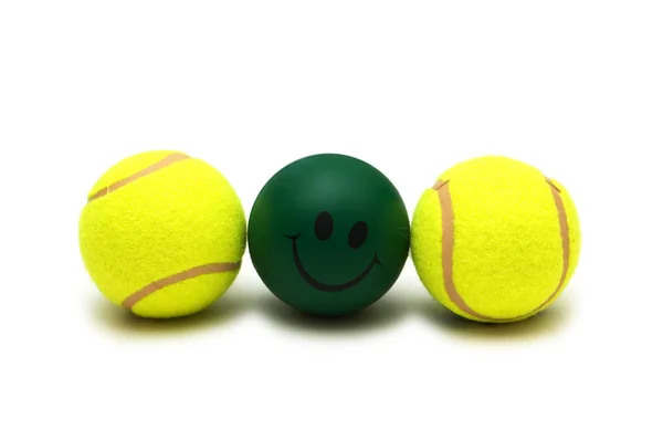 Tennisballen en smilie geïsoleerd — Stockfoto