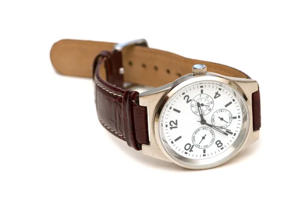 Hand horloge geïsoleerd op de witte — Stockfoto