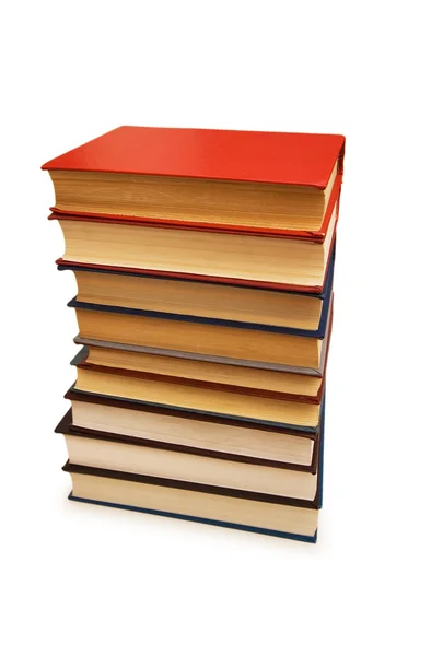 Stapel boeken geïsoleerd op de witte — Stockfoto