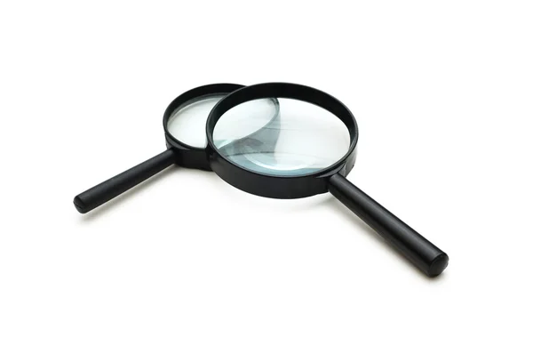 Two magnifying glasses isolated — Stock Photo, Image
