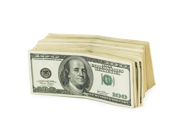 Dolar banknotów na białym tle — Zdjęcie stockowe