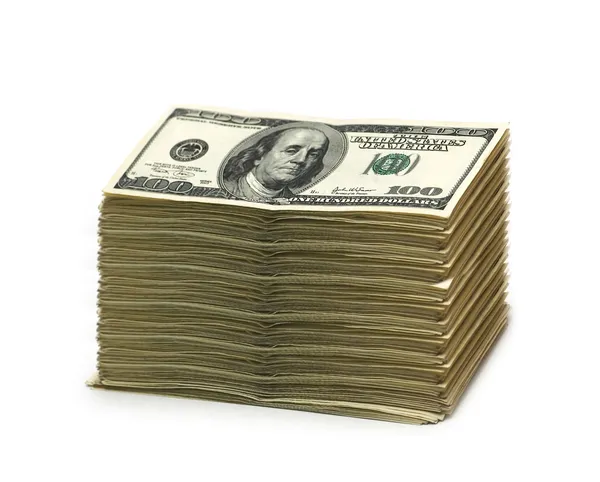 Stack of american dollars isolated — Stock Photo, Image