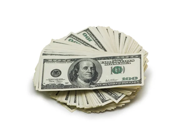 Billetes de dólar aislados en el blanco —  Fotos de Stock