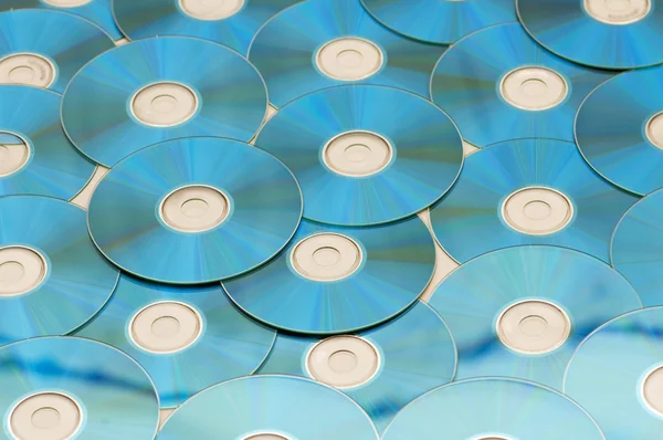Many cd 's arranged on the flat — стоковое фото