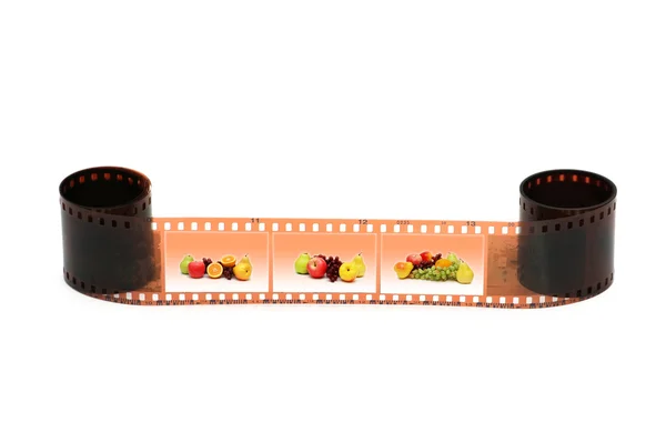 Roll of film with fruits images — Stock Photo, Image