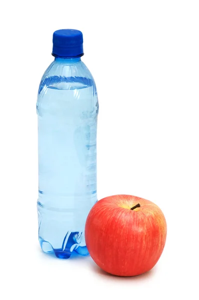 stock image Health concept - water bottle and apple