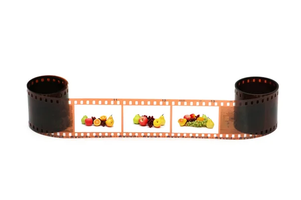 Roll of film with fruits images — Stock Photo, Image