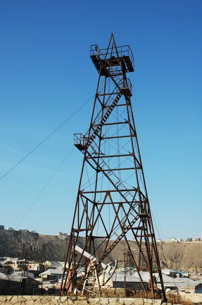 stock image Old oil derrick in Baku, Azerbaijan