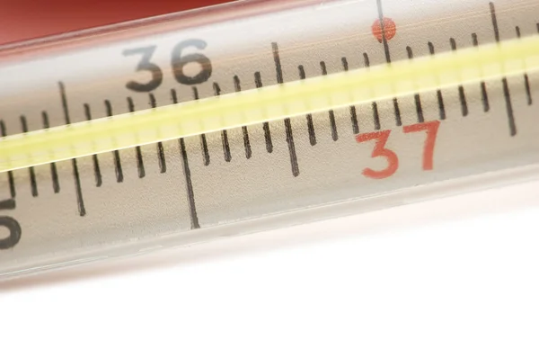 Närbild på termometern isolerade — Stockfoto