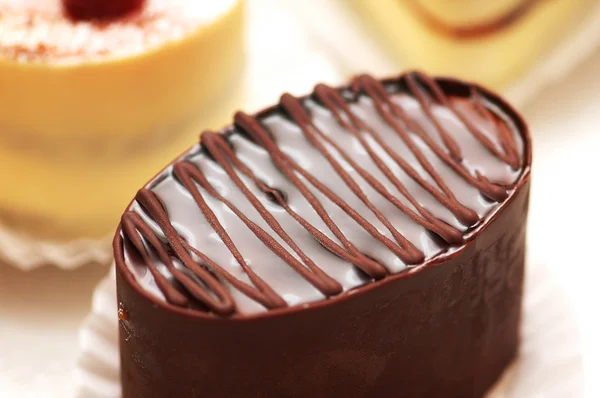 Κλείσιμο του κέικ σοκολάτας — Φωτογραφία Αρχείου
