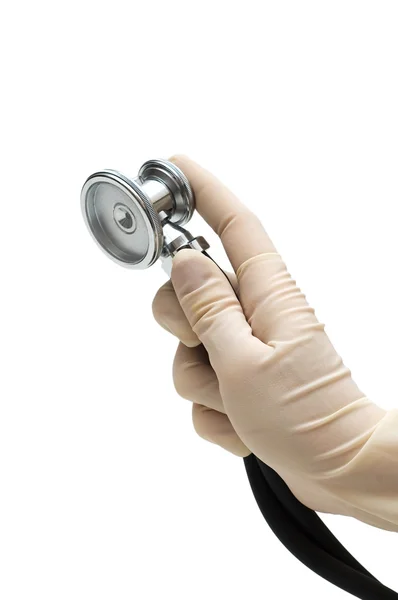 Hand holding stethoscoop geïsoleerd — Stockfoto