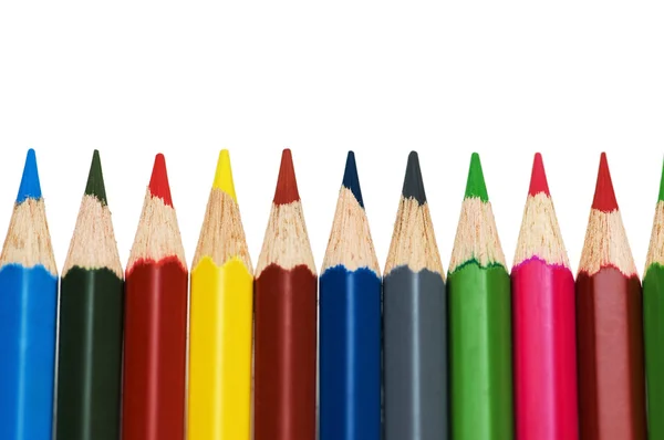 Vários lápis de cor isolados — Fotografia de Stock