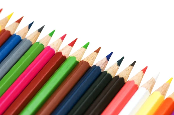 Varie matite isolate sul bianco — Foto Stock