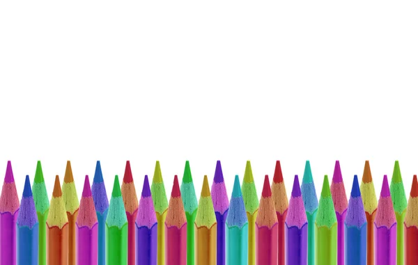 Çeşitli renklerde izole kalem — Stok fotoğraf