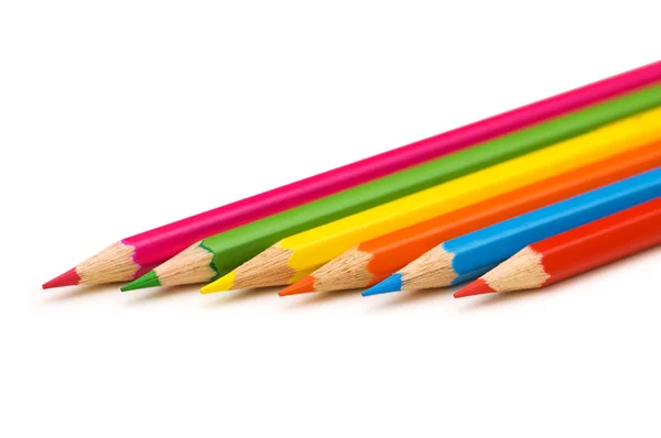 Verschiedene Bleistifte isoliert auf dem weißen — Stockfoto