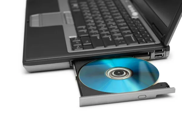 Laptop and cd drive isolated — Stock Photo, Image