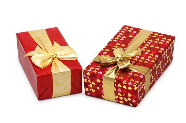 Izole iki hediye kutusu — Stok fotoğraf