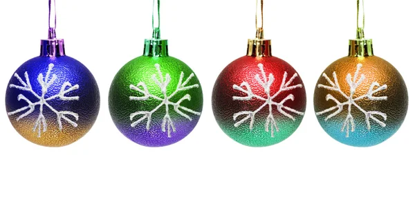 Colourful christmas balls isolated — Stock Photo, Image