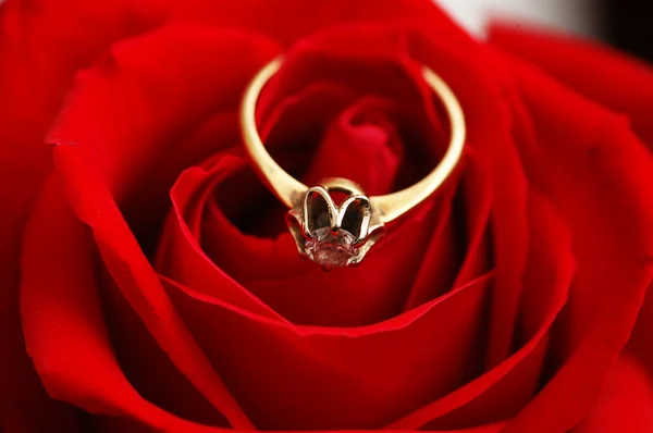 stock image Gold ring with diamond