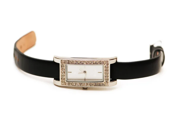 Ruční hodinky s diamanty, samostatný — Stock fotografie