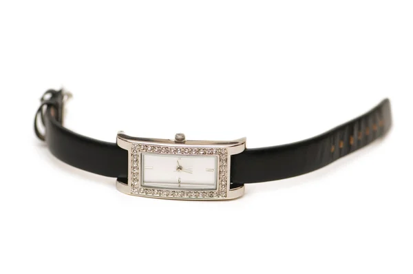 Ruční hodinky s diamanty, samostatný — Stock fotografie