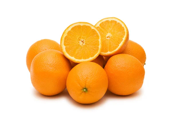 Sok narancs elszigetelt a fehér — Stock Fotó