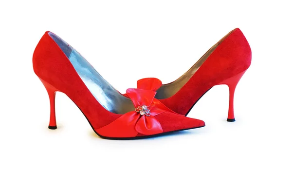 Sapatos vermelhos isolados no branco — Fotografia de Stock