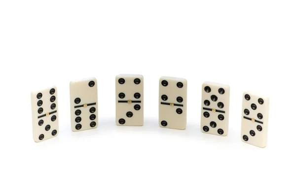 Verschiedene Dominosteine isoliert — Stockfoto