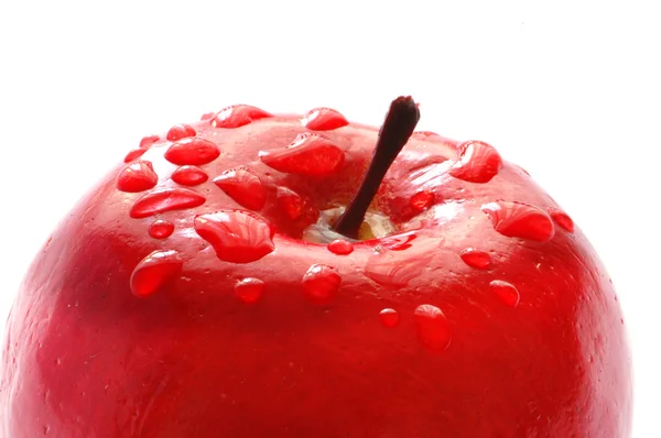 红苹果与水的特写滴眼液 — 图库照片