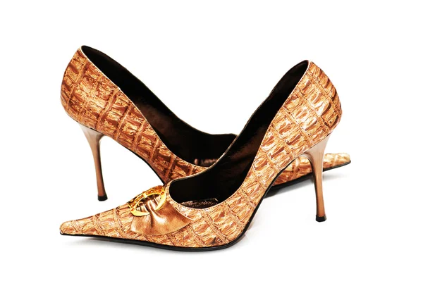 Glänsande kvinnan skor isolerade — Stockfoto