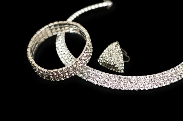 Prsten, náramek a náhrdelník — Stock fotografie