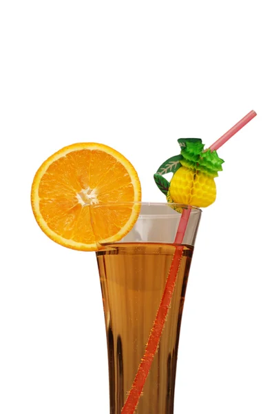 Cocktail and orange slice isolated — Stock Photo, Image