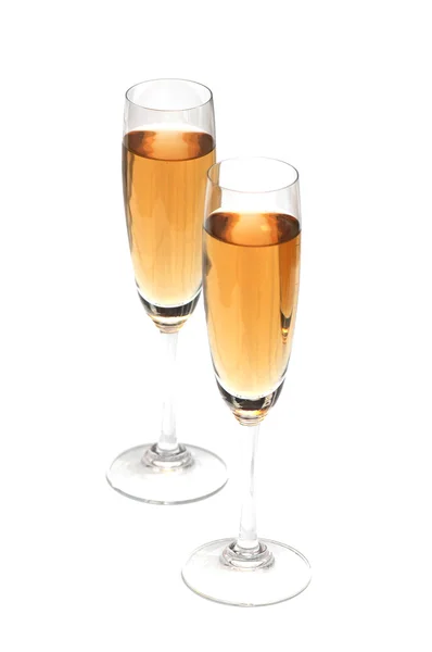 Dois copos de vinho isolados no branco — Fotografia de Stock