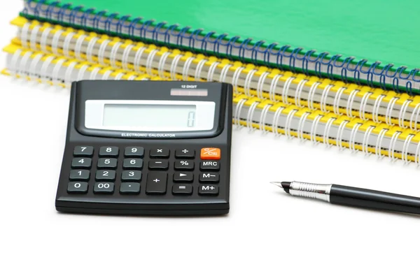 Kalkulator, notesach — Zdjęcie stockowe