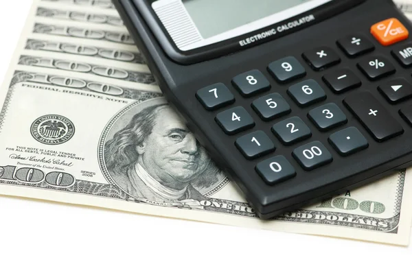 Dollars and calculators isolated — Stock Photo, Image