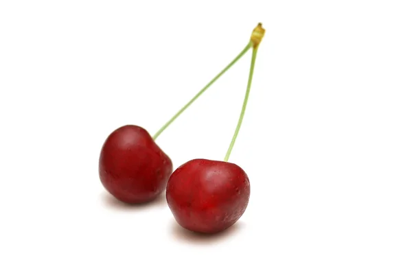 Two cherries isolated on the white — Stock Photo, Image