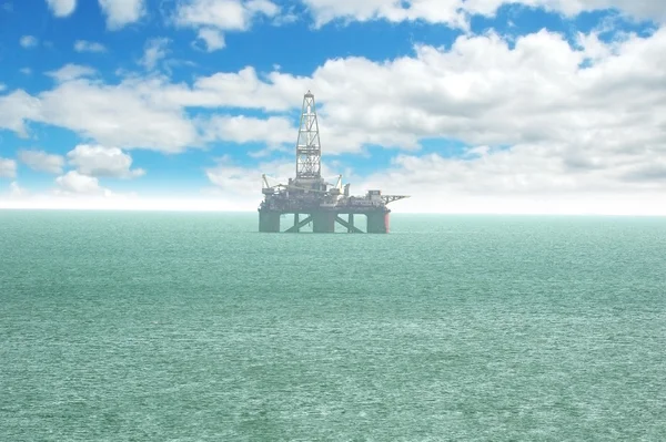 Olie platform offshore Bakoe — Stockfoto