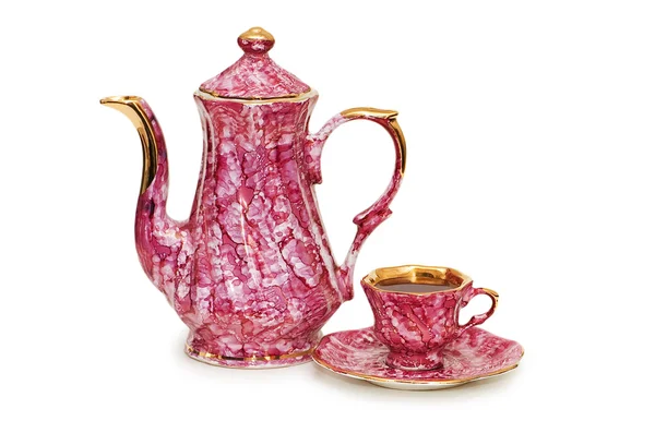 Tetera y taza de té aisladas —  Fotos de Stock