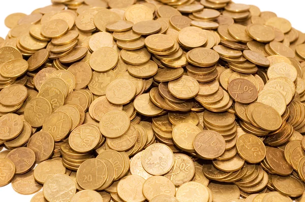 Montón de monedas de oro aisladas —  Fotos de Stock
