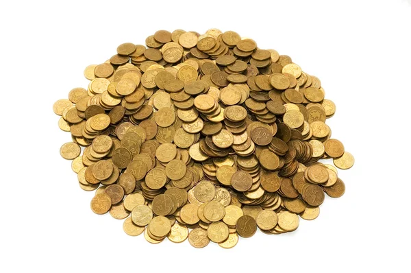 Montón de monedas de oro aisladas — Foto de Stock